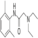 Chemical structure of Lidocaine